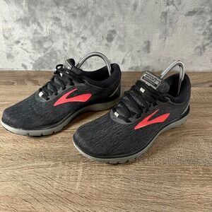 Brooks PureConnect 7 Running Shoes Black Neon Coral Athletic Sneakers 8.5